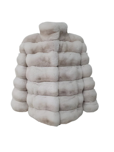 2025-2026 Fall Winter collection Cream chinchilla with stand up collar