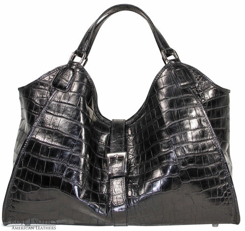 Soft Crocodile Collete bag in Black