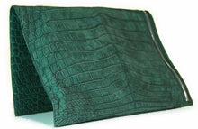 Load image into Gallery viewer, Foldover Clutch in Suede Crocodile