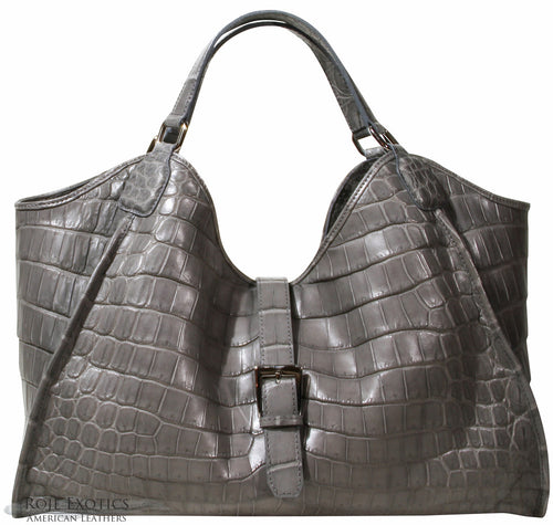 Soft Crocodile Collete bag in Gray