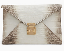 Load image into Gallery viewer, Crocodile Envelope clutch with the lock