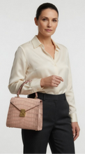 Load image into Gallery viewer, Top Handle Roxy bag in Crocodile