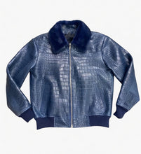 Load image into Gallery viewer, Men's Crocodile Jacket with Mink collar