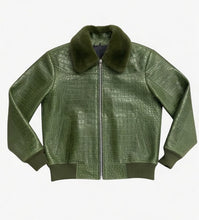 Load image into Gallery viewer, Men's Crocodile Jacket with Mink collar