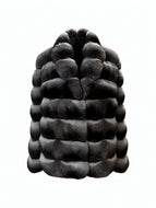 Natural Chinchilla Black Velvet jacket