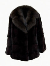 Load image into Gallery viewer, Black Mink jacket with Sable collar