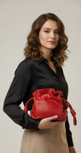 Load image into Gallery viewer, Soft Drawstring bag in Crocodile