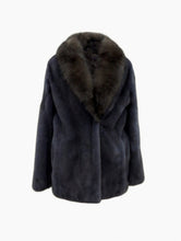 Load image into Gallery viewer, Graphite mink Jacket with Sable collar