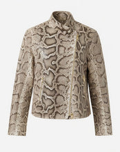 Load image into Gallery viewer, Molorus Natural Python Biker Jacket