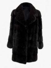 Load image into Gallery viewer, Black Mink Jacket with English collar