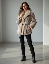 Load image into Gallery viewer, Palomino Mink Jacket with a belt
