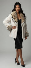 Load image into Gallery viewer, White Mink Jacket with Lynx collar and cuffs