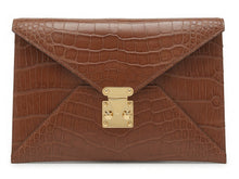 Load image into Gallery viewer, Crocodile Envelope clutch with the lock