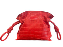 Load image into Gallery viewer, Soft Drawstring bag in Red Crocodile