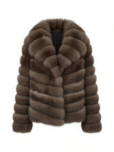 Load image into Gallery viewer, Short Bob Marteen Canada fur Jacket with Chevron cut
