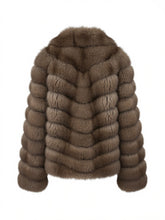 Load image into Gallery viewer, Short Bob Marteen Canada fur Jacket with Chevron cut