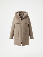 Load image into Gallery viewer, Beige Cashmere Trimmed with Mink fur