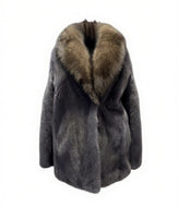 Graphite mink Jacket with Sable collar