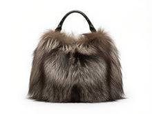 Load image into Gallery viewer, Silver Fox Tote with Crocodile Handle