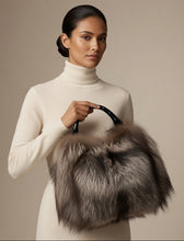 Load image into Gallery viewer, Silver Fox Tote with Crocodile Handle