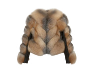 Golden Isle Fox Jacket with leather details