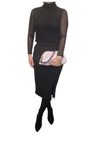 Large Pleated Alligator clutch
