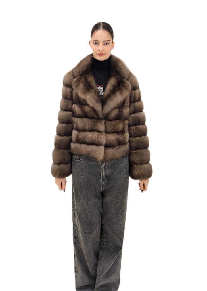 2025-2026 Fall Winter collection Barguzin Sable short jacket with English collar