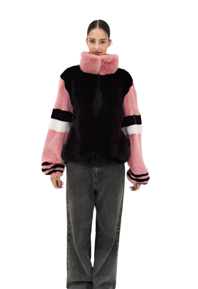 2025-2026 Fall Winter collection Multicolor Pink and Black Mink