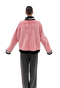 2025-2026 Fall Winter collection White front and Pink back Mink detail