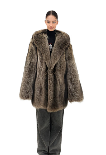 2025-2026 Fall Winter collection Oversized Fox in Graphite Gray
