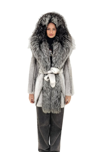 2025-2026 Fall Winter collection Natural cross mink with Silver fox