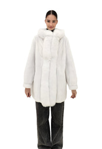 2025-2026 Fall Winter collection White Mink trimmed with Arctic Fox