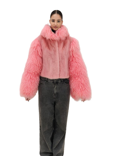2025-2026 Fall Winter collection Pink Mink with Tibetan lamb