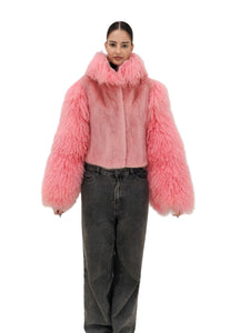 2025-2026 Fall Winter collection Pink Mink with Tibetan lamb