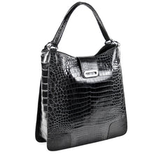 Load image into Gallery viewer, Crocodile Rainier bag in Black Shinny