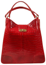 Load image into Gallery viewer, Crocodile Rainier bag in Red Shinny