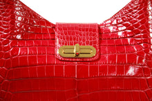 Load image into Gallery viewer, Crocodile Rainier bag in Red Shinny