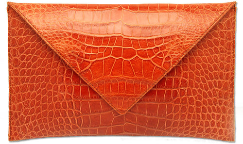 Oversized Envelope clutch in Alligator