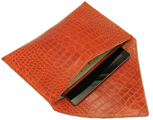 Oversized Envelope clutch in Alligator