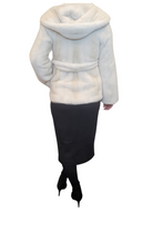 Load image into Gallery viewer, Pearl Mink Vertical cut jacket with the hood 2025 Collection