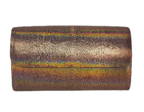 Iridescent Shagreen clutch