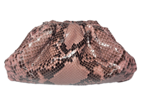 Pleated Python Clutch
